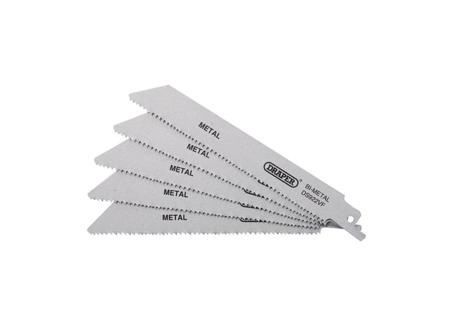 Draper Bi-metal Reciprocating Saw Blades for Metal, 150mm, 10-14tpi (Pack of 5) Draper - Town Tools 