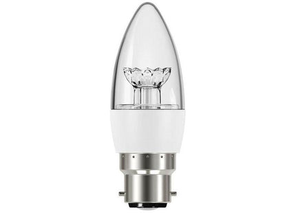 Energizer® LED BC (B22) Clear Candle Dimmable Bulb, Warm White 470 lm 5.9W Energizer® - RockBottom Northamptin