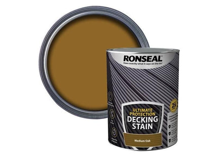 Ronseal Ultimate Protection Decking Stain Medium Oak 5 litre Ronseal - RockBottom Nothampton