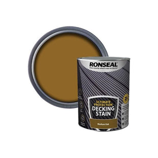 Ronseal Ultimate Protection Decking Stain Medium Oak 5 litre Ronseal - RockBottom Nothampton