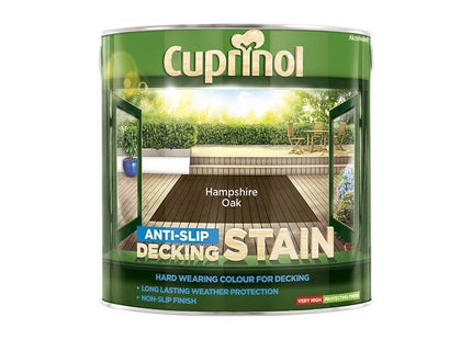 Cuprinol Anti-Slip Decking Stain Hampshire Oak 2.5 litre Cuprinol - RockBottom Northampton