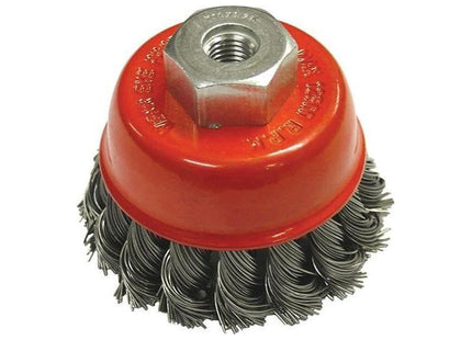 Faithfull Wire Cup Brush Twist Knot 65mm M10x1.25, 0.50mm Steel Wire Faithfull - RockBottom Northampton