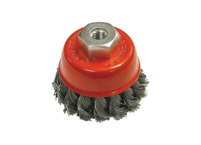 Faithfull Wire Cup Brush Twist Knot 65mm M10x1.25, 0.50mm Steel Wire Faithfull - RockBottom Northampton