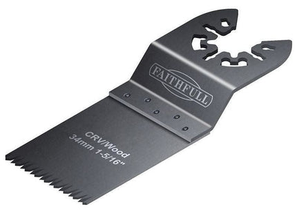 Faithfull Multi-Function Tool CrV Flush Cut Wood Blade Ground Side Set 34mm Faithfull - RockBottom Northampton