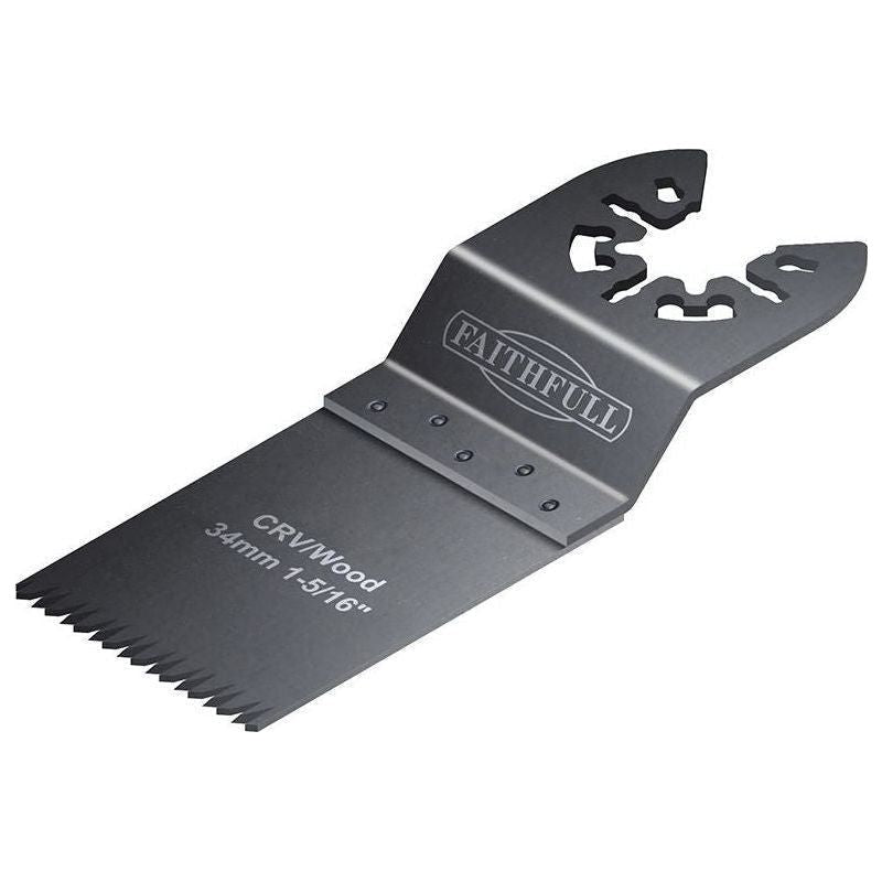 Faithfull Multi-Function Tool CrV Flush Cut Wood Blade Ground Side Set 34mm Faithfull - RockBottom Northampton
