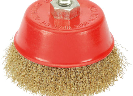 Draper Brassed Steel Crimped Wire Cup Brush, 125mm, M14 41446 Draper - Town Tools 