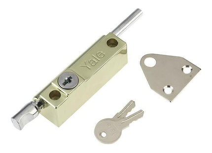 Yale Locks P124 Door Push Bolt Brass Finish Visi Yale Locks - RockBottom Northampton