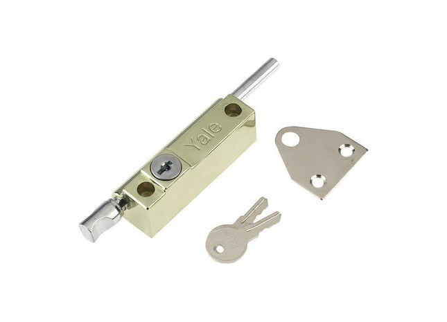 Yale Locks P124 Door Push Bolt Brass Finish Visi Yale Locks - RockBottom Northampton