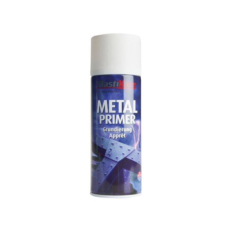 Plastikote Metal Primer Spray White 400ml PlastiKote - RockBottom Nothampton
