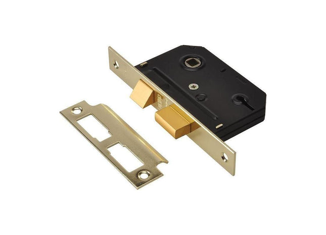 Union ES-SL Essentials 3 Lever Mortice Sashlock Polished Brass 65mm 2.5in Visi UNION - RockBottom Northampton