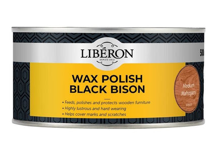 Liberon Black Bison Wax Paste Medium Mahogany 500ml Liberon - RockBottom Northampton