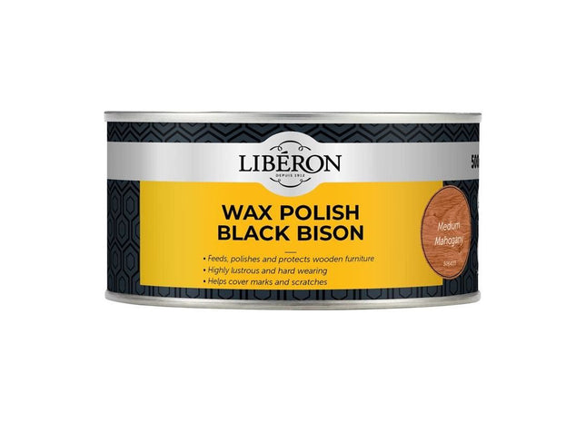 Liberon Black Bison Wax Paste Medium Mahogany 500ml Liberon - RockBottom Northampton