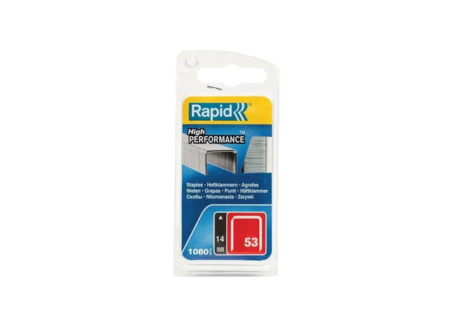 Rapid 53/14B 14mm Galvanised Staples (Pack 1080) Rapid - RockBottom Nothampton