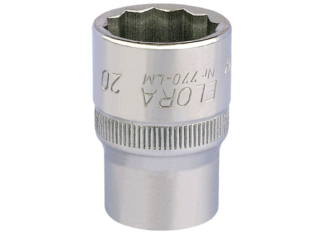 Draper Elora Bi-Hexagon Socket, 1/2" Sq. Dr., 20mm 24658 Draper - Town Tools 