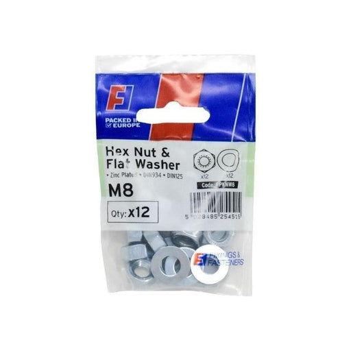 Forgefix Nut & Washer M8 ForgePack 12 ForgeFix - RockBottom Northampton