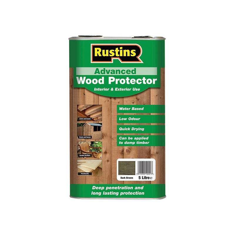 Rustins Advanced Wood Preserver Dark Brown 5 litre Rustins - RockBottom Nothampton