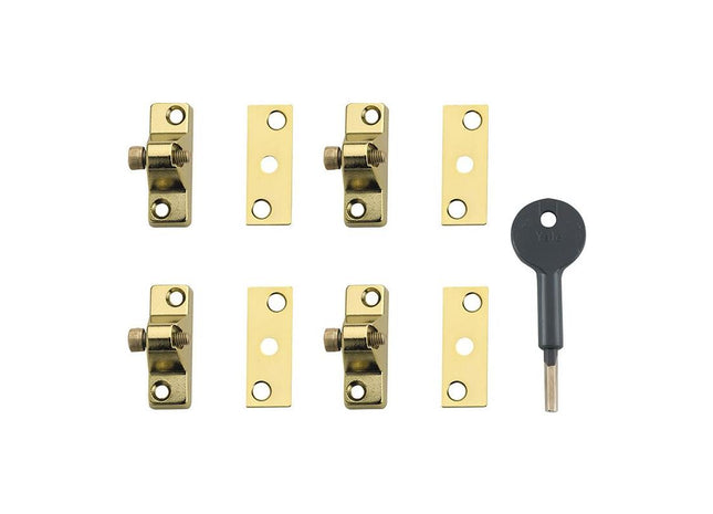 Yale Locks 8K118 Economy Window Lock Electro Brass Finish Pack of 4 Visi Yale Locks - RockBottom Northampton