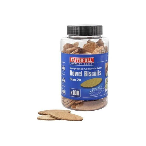 Faithfull Biscuit Wood No 20 (Tub 100) Faithfull - RockBottom Northampton