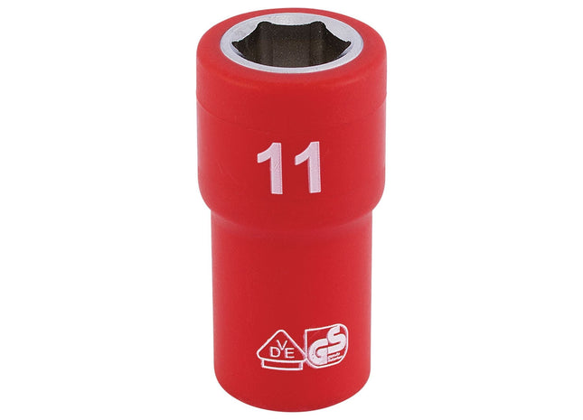 Draper Fully Insulated VDE Socket, 1/4" Sq. Dr., 11mm 31485 Draper - Town Tools 