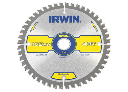 Irwin® Multi Material Circular Saw Blade 160 x 20mm x 48T TCG IRWIN® - RockBottom Northampton