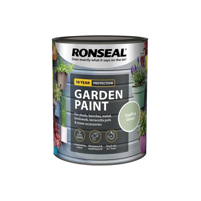 Ronseal Garden Paint Sapling Green 750ml Ronseal - RockBottom Nothampton