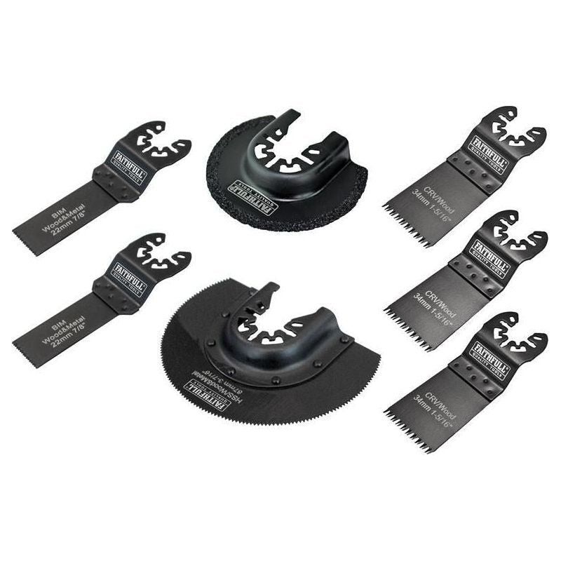 Faithfull Multi-Function Tool Blade Set, 7 Piece Faithfull - RockBottom Northampton