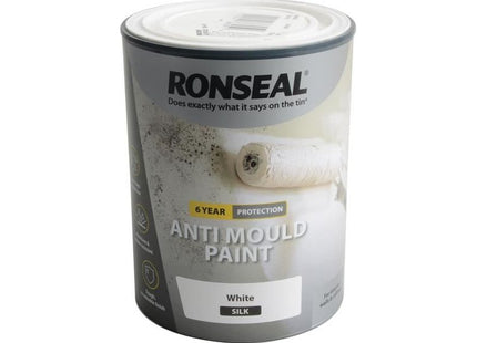 Ronseal 6 Year Anti Mould Paint White Silk 750ml Ronseal - RockBottom Nothampton