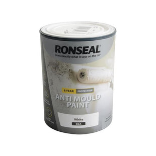 Ronseal 6 Year Anti Mould Paint White Silk 750ml Ronseal - RockBottom Nothampton