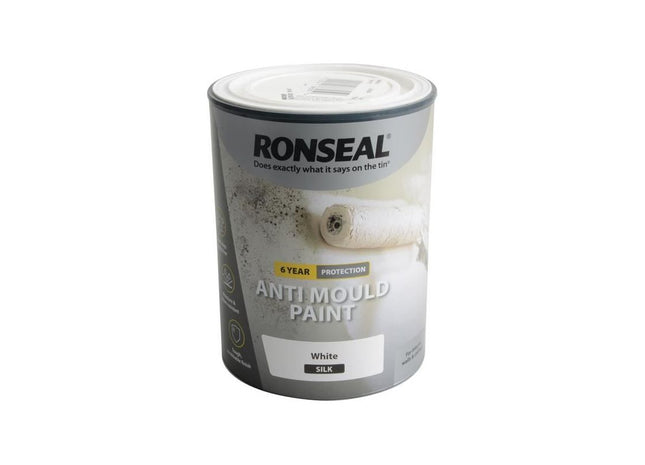 Ronseal 6 Year Anti Mould Paint White Silk 750ml Ronseal - RockBottom Nothampton