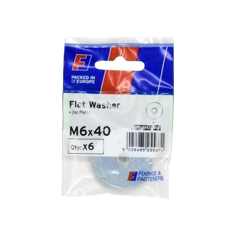 Forgefix Flat Washers ZP M6 x 40mm ForgePack 6 ForgeFix - RockBottom Northampton