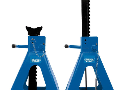 Draper Pneumatic Rise Ratcheting Axle Stands, 10 Tonne (Pair) 01815 Draper - Town Tools 