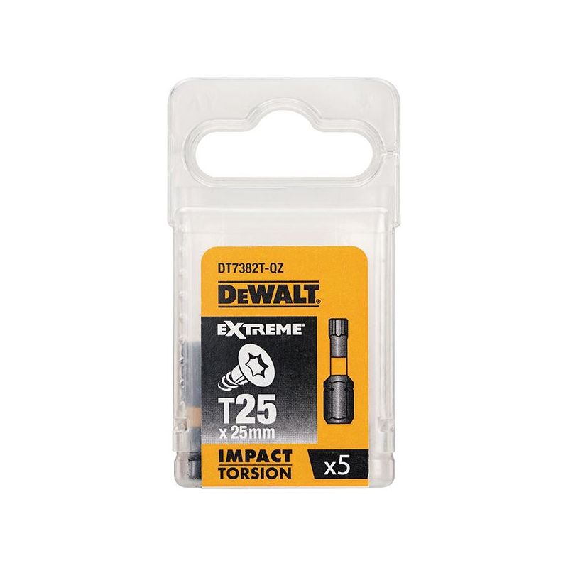 Dewalt Power Tools Impact Torsion Bits TX25 x 25mm (Pack 5) DeWALT Power Tools - RockBottom Northampton