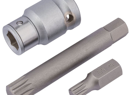 Draper Spline Bit Set, 1/2" Sq. Dr. (3 Piece) 83566 Draper - Town Tools 