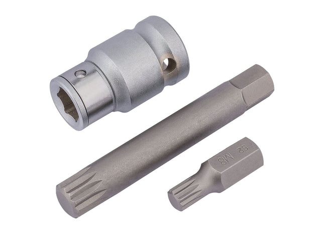 Draper Spline Bit Set, 1/2" Sq. Dr. (3 Piece) 83566 Draper - Town Tools 