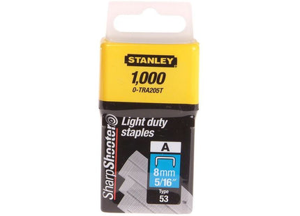 Stanley® Hand Tools TRA2 Light-Duty Staple 8mm TRA205T (Pack 1000) STANLEY® Hand Tools - RockBottom Nothampton