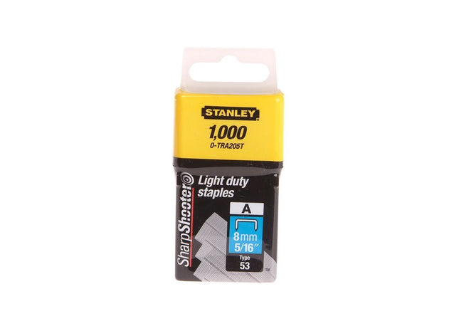 Stanley® Hand Tools TRA2 Light-Duty Staple 8mm TRA205T (Pack 1000) STANLEY® Hand Tools - RockBottom Nothampton