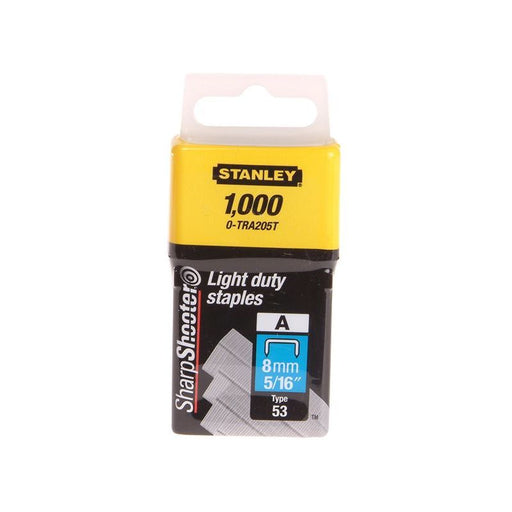 Stanley® Hand Tools TRA2 Light-Duty Staple 8mm TRA205T (Pack 1000) STANLEY® Hand Tools - RockBottom Nothampton