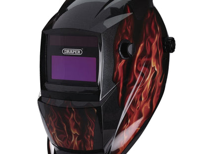 Draper Auto-Darkening Welding Helmet, Red Flames 02513 Draper - Town Tools 
