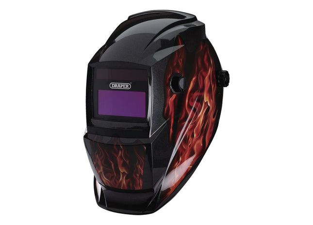 Draper Auto-Darkening Welding Helmet, Red Flames 02513 Draper - Town Tools 