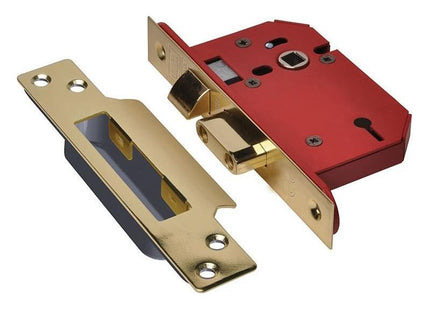 Union StrongBOLT 2203S 3 Lever Mortice Sashlock Polished Brass 68mm 2.5in Visi UNION - RockBottom Northampton