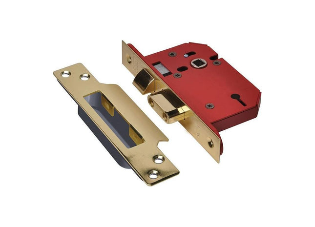 Union StrongBOLT 2203S 3 Lever Mortice Sashlock Polished Brass 68mm 2.5in Visi UNION - RockBottom Northampton
