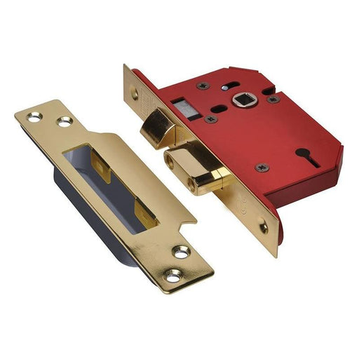 Union StrongBOLT 2203S 3 Lever Mortice Sashlock Polished Brass 68mm 2.5in Visi UNION - RockBottom Northampton