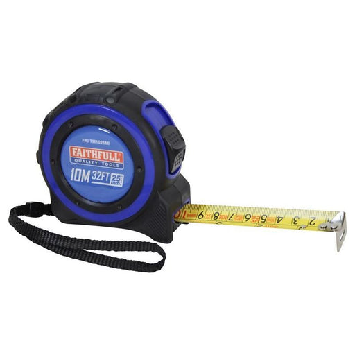 Faithfull Trade Tape Measure 10m/33ft (Width 25mm) Faithfull - RockBottom Northampton