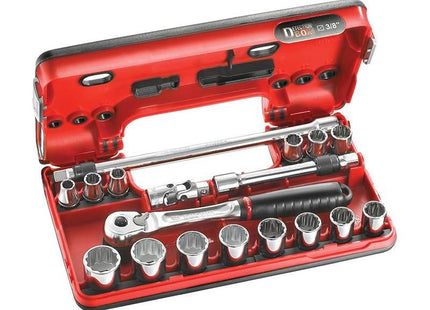 Facom 3/8in Drive Socket Detection Box Socket Set, 18 Piece Facom - RockBottom Northampton