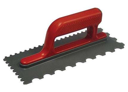 Faithfull Notched Trowel V 4mm & Round 7mm Plastic Handle 11 x 4.1/2in Faithfull - RockBottom Northampton
