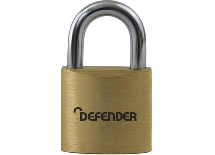 Defender Brass Padlock 30mm DEFENDER - RockBottom Northampton