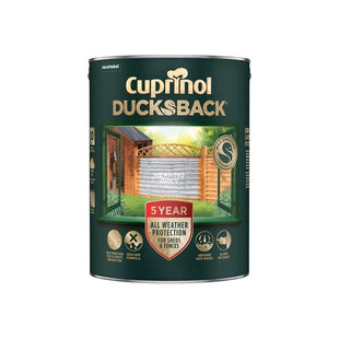 Cuprinol Ducksback 5 Year Waterproof for Sheds & Fences Herring Grey 5 litre Cuprinol - RockBottom Northampton