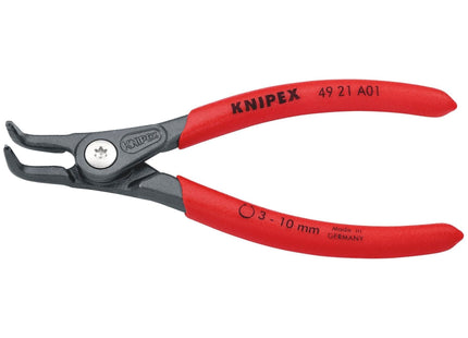 Knipex 49 21 A01 SB Precision Circlip Pliers for external circlips on shafts with non-slip plastic coating grey atramentized, 130mm Draper - Town Tools