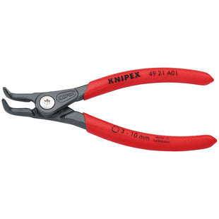 Knipex 49 21 A01 SB Precision Circlip Pliers for external circlips on shafts with non-slip plastic coating grey atramentized, 130mm Draper - Town Tools