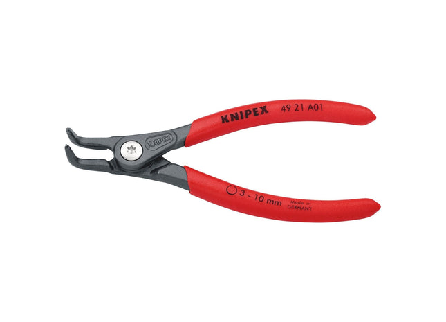 Knipex 49 21 A01 SB Precision Circlip Pliers for external circlips on shafts with non-slip plastic coating grey atramentized, 130mm Draper - Town Tools